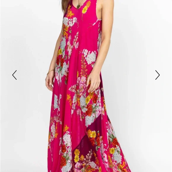 JOHNNY WAS GOLDEN BOUQUET BIAS MAXI DRESS Sz M - Picture 2 of 15